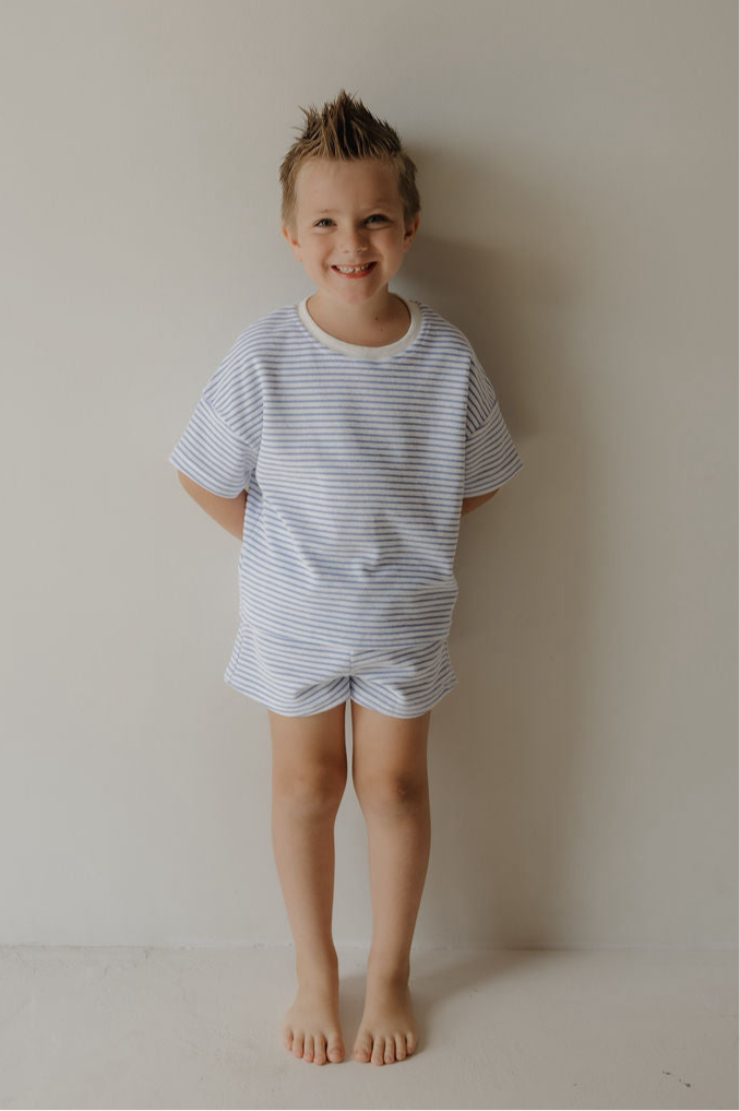 Child Terry Short Set | Ocean Stripe