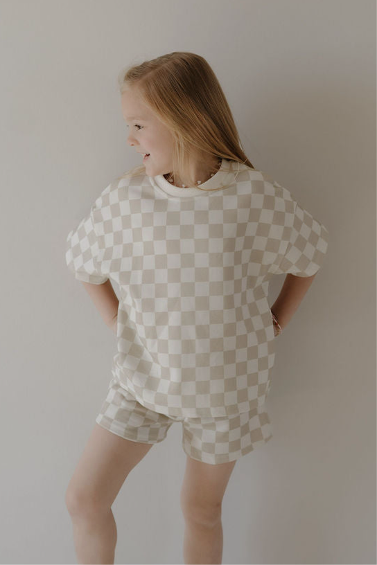 French Terry Short Set | Checkerboard