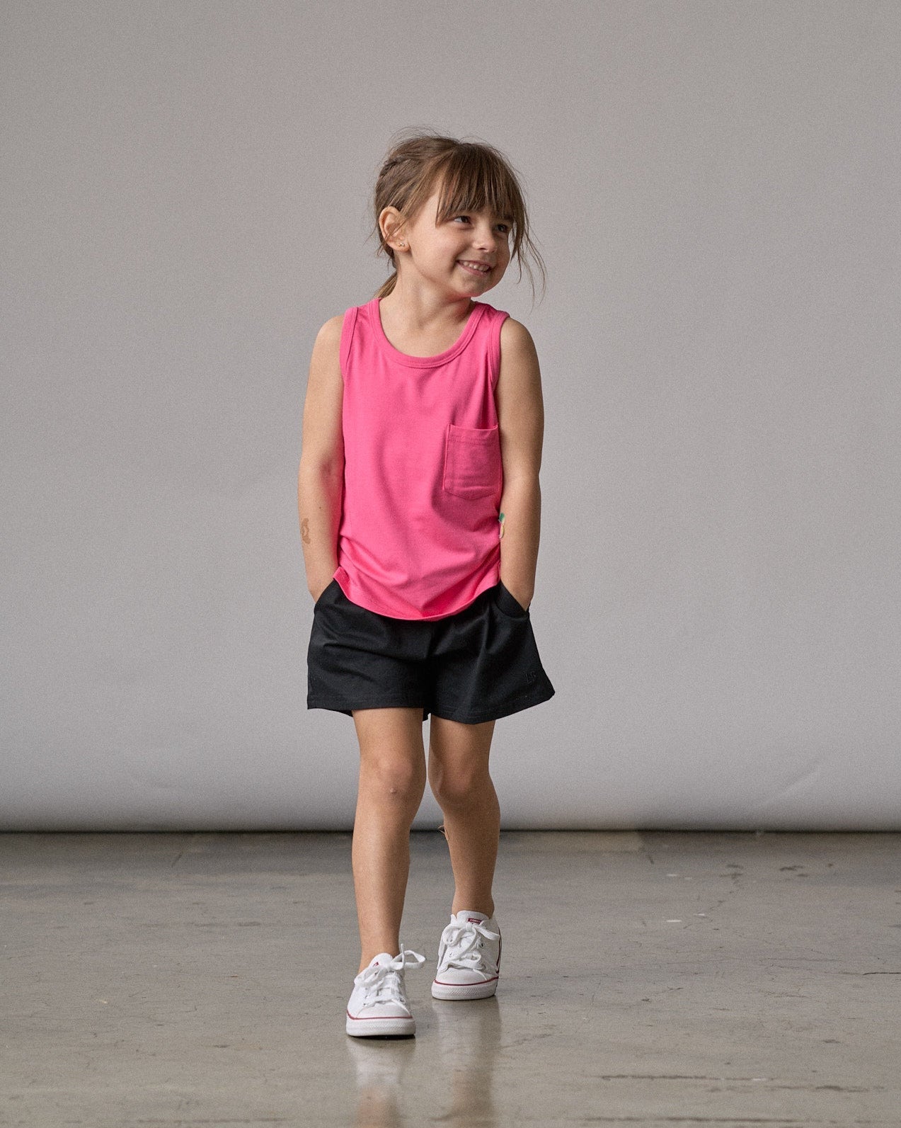 Neon Bamboo Pocket Tank - Pink