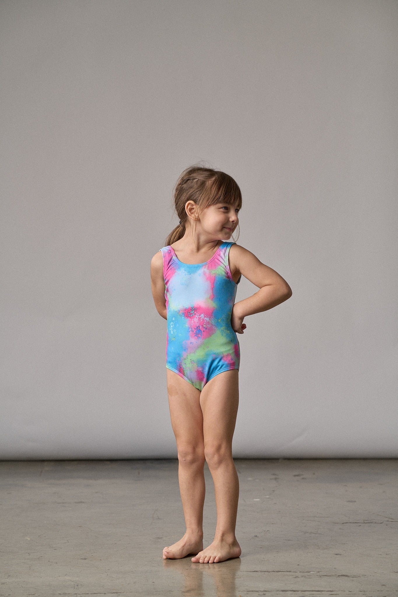 Girls Swimsuit - Neon Watercolor