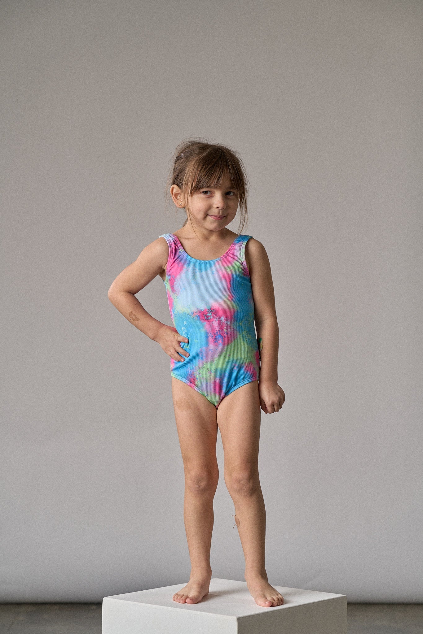 Girls Swimsuit - Neon Watercolor