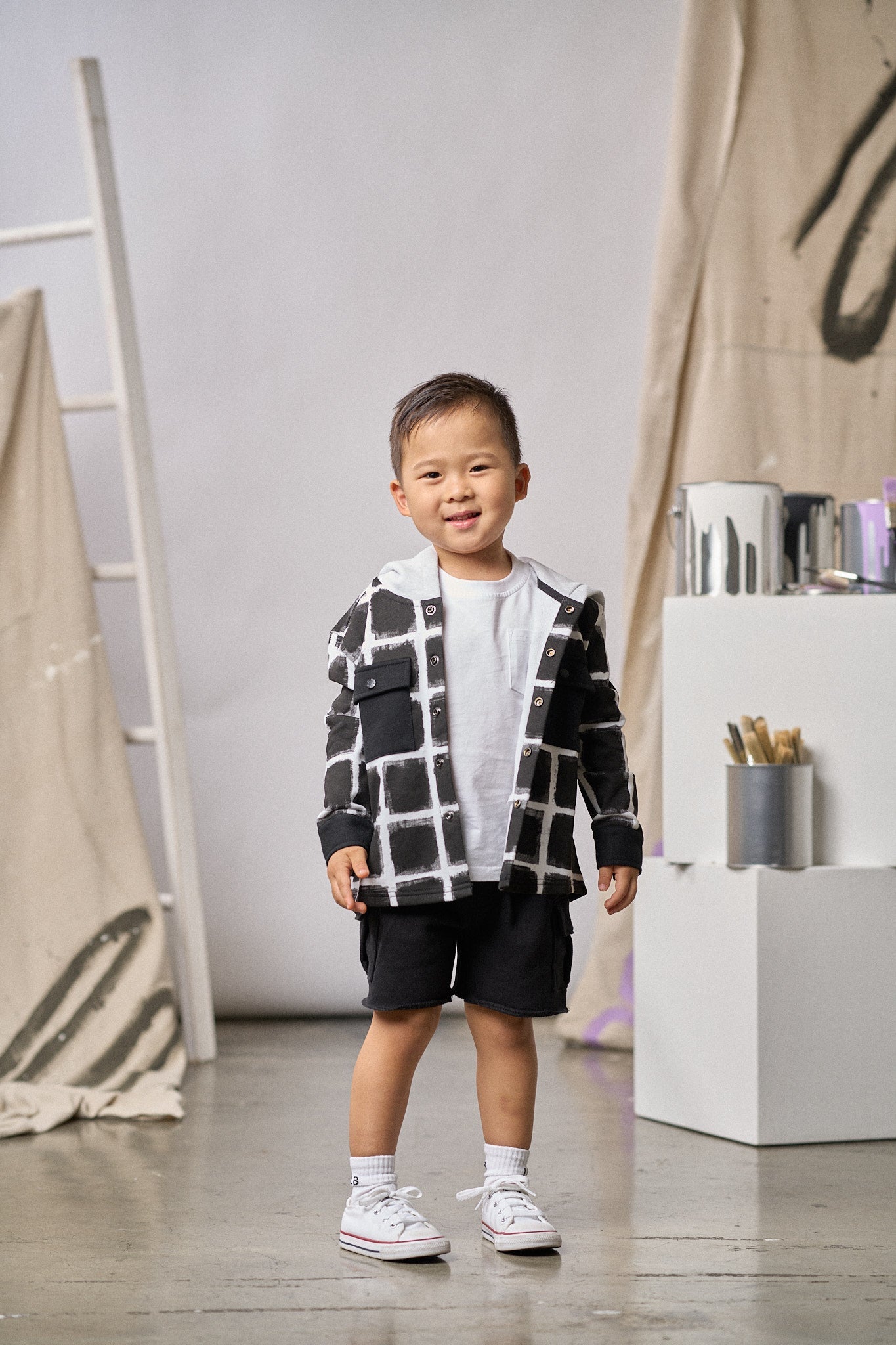 Raw Edge Cargo Short - Black