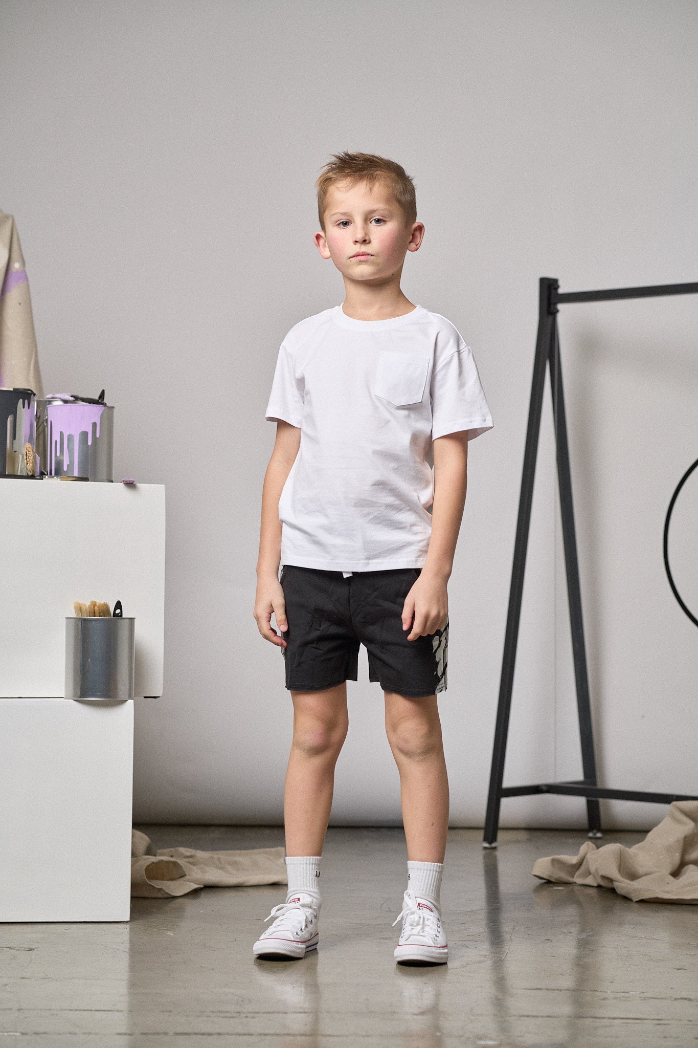 Raw Edge Cargo Short - Black