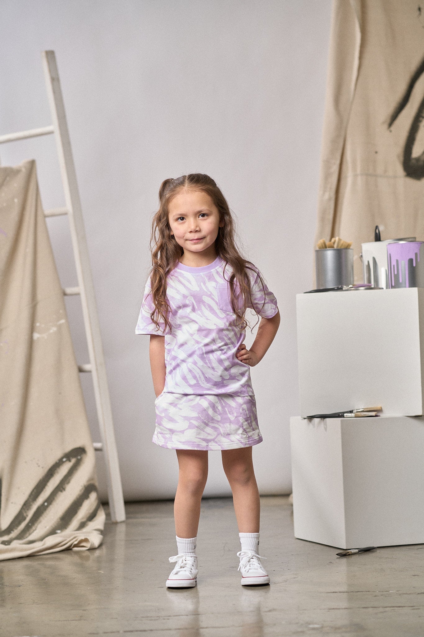 Brush Stroke Skort - Lavender