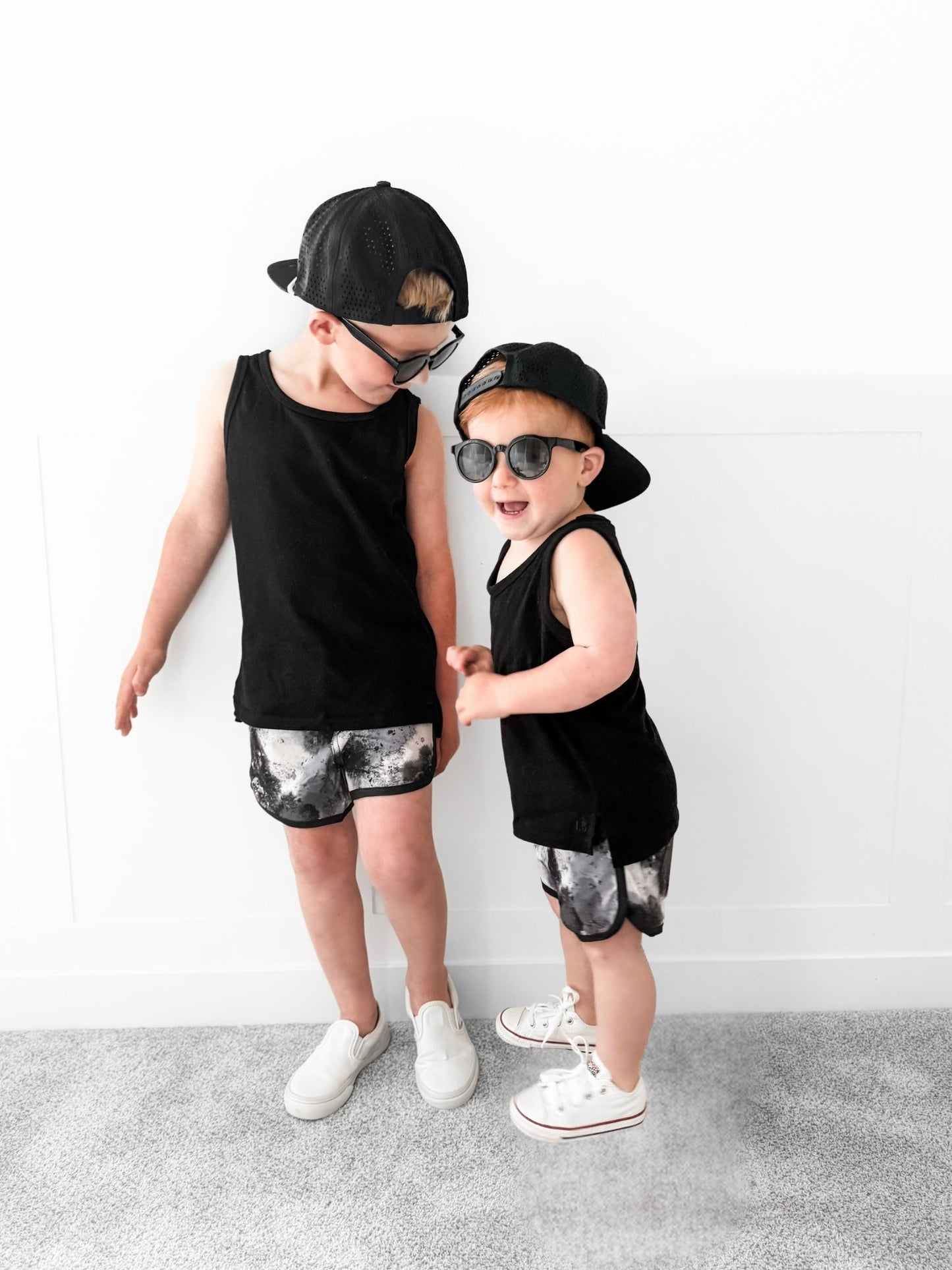 Boys Swim Short - Monochrome Watercolor