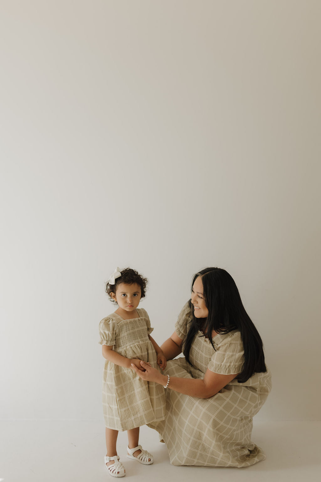 Women's Short Sleeve Muslin Dress | Linen Grid