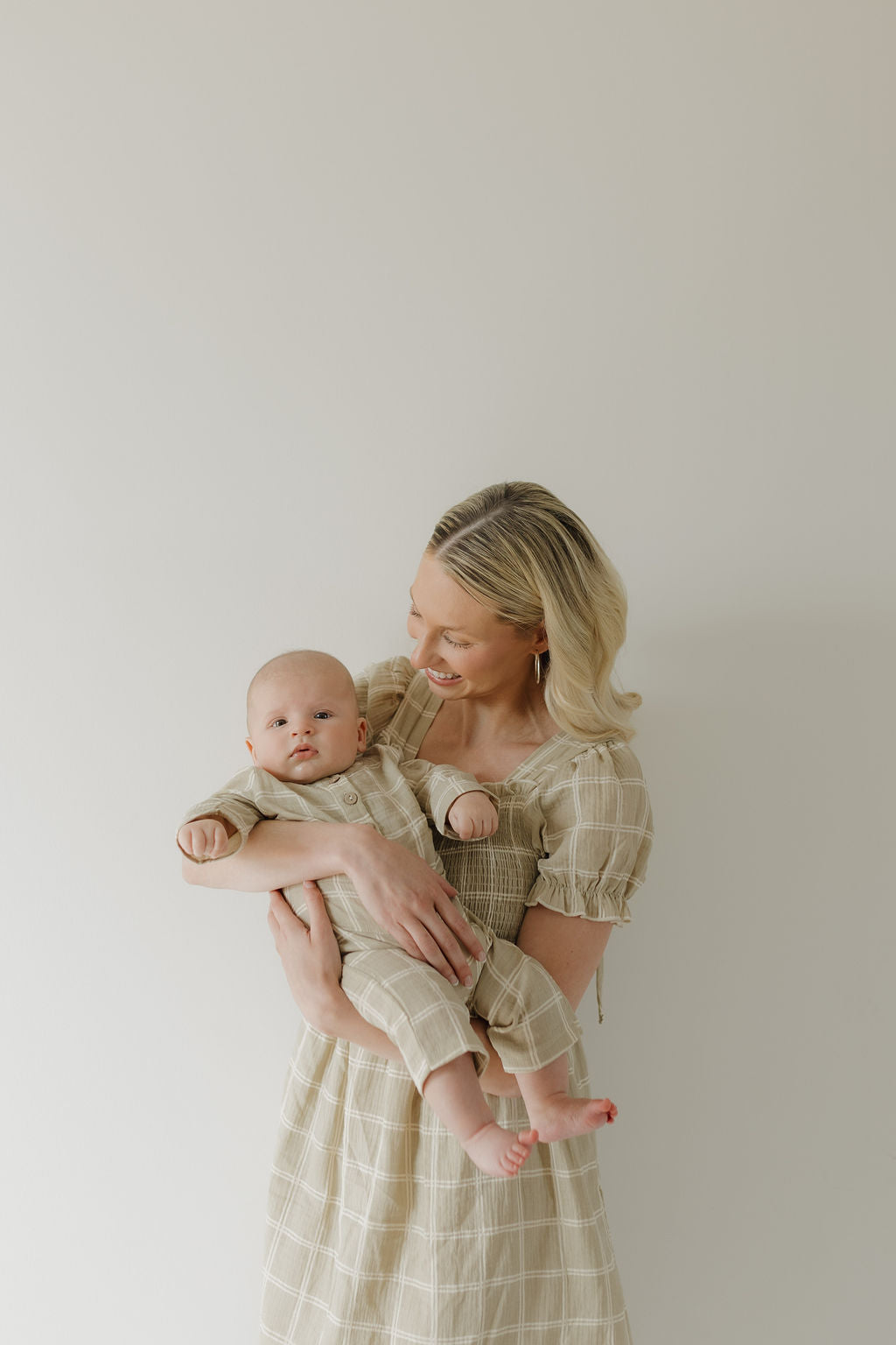 Women's Short Sleeve Muslin Dress | Linen Grid