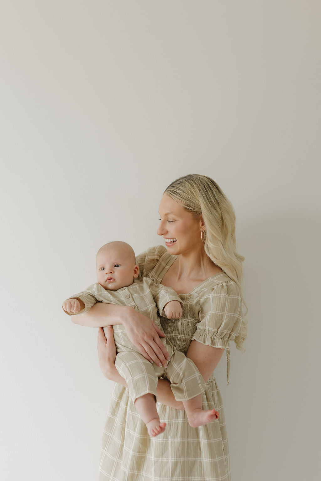 Women's Short Sleeve Muslin Dress | Linen Grid