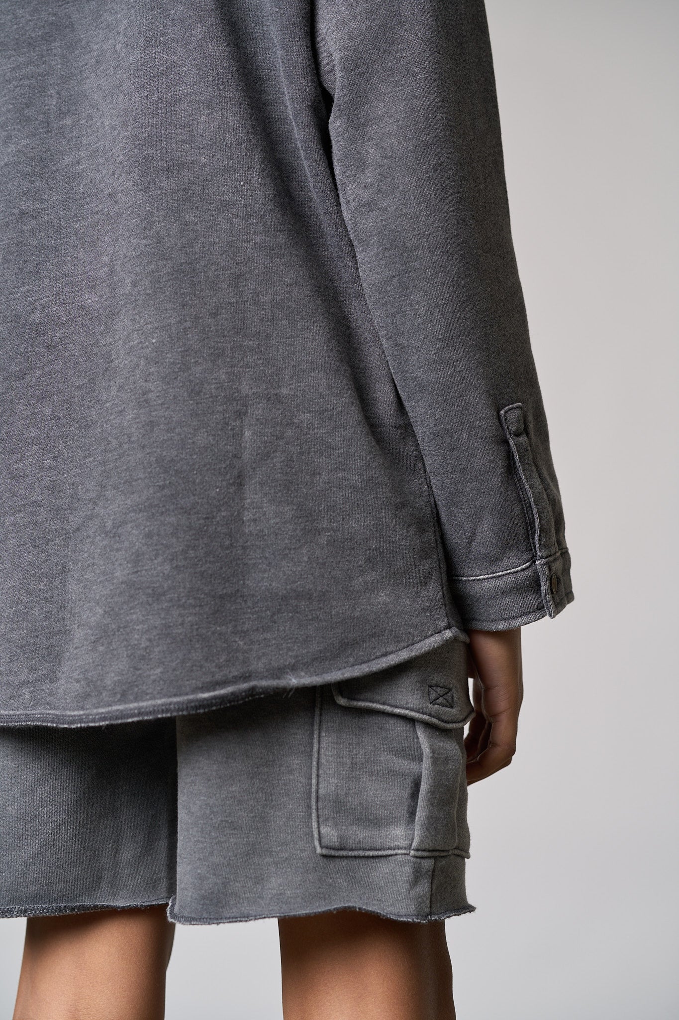 Raw Edge Cargo Short - Charcoal Wash