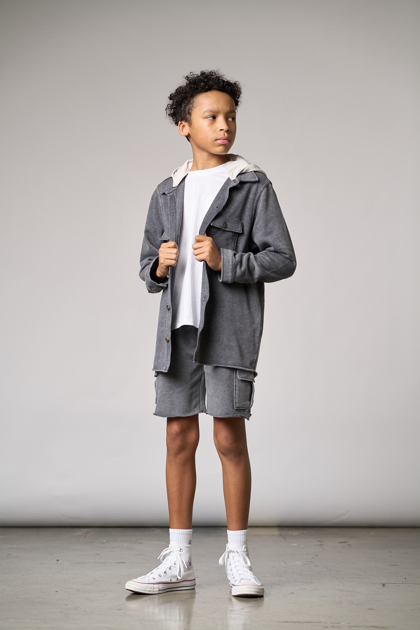Raw Edge Cargo Short - Charcoal Wash