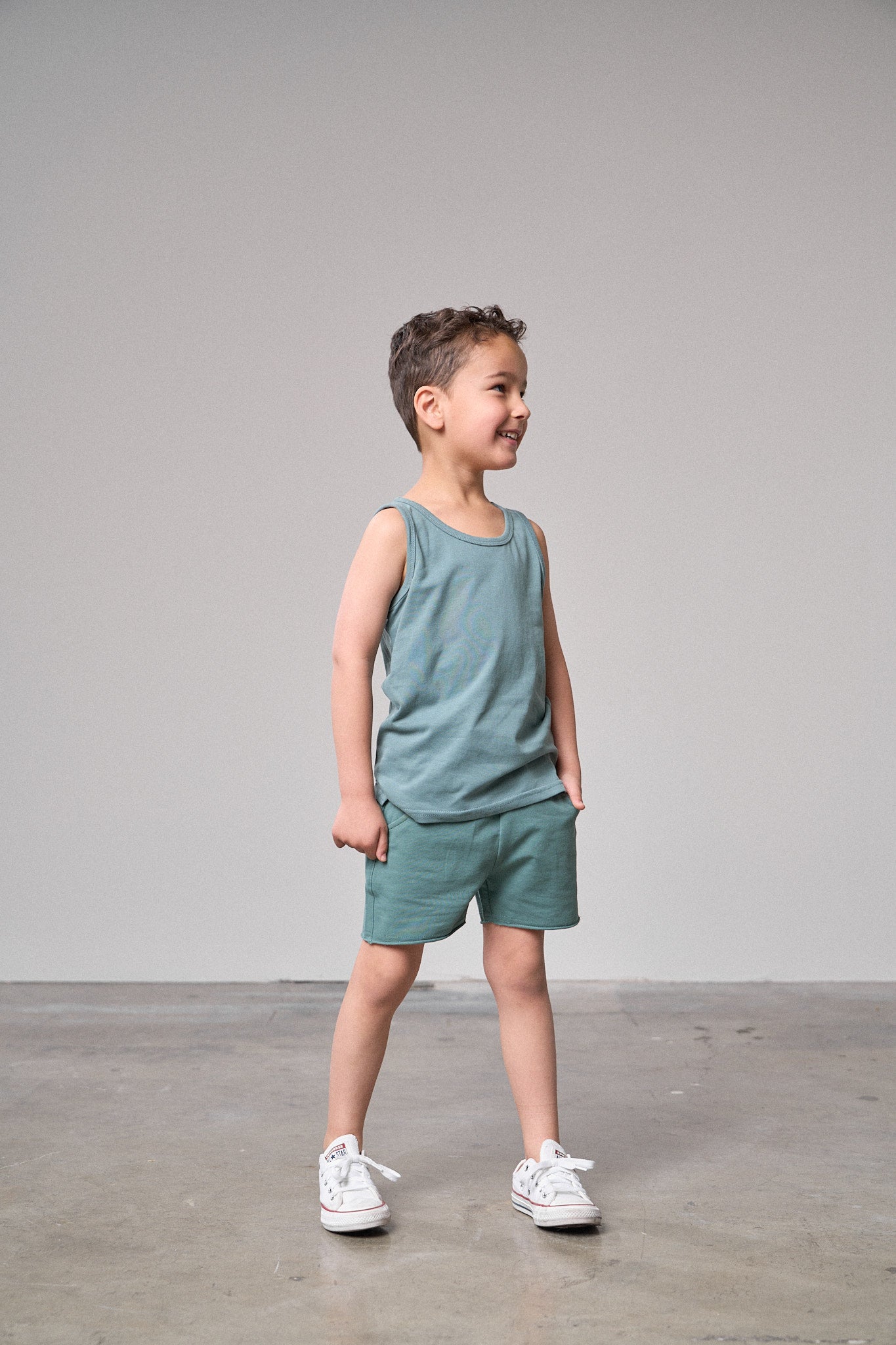 Raw Edge Harem Short - Teal