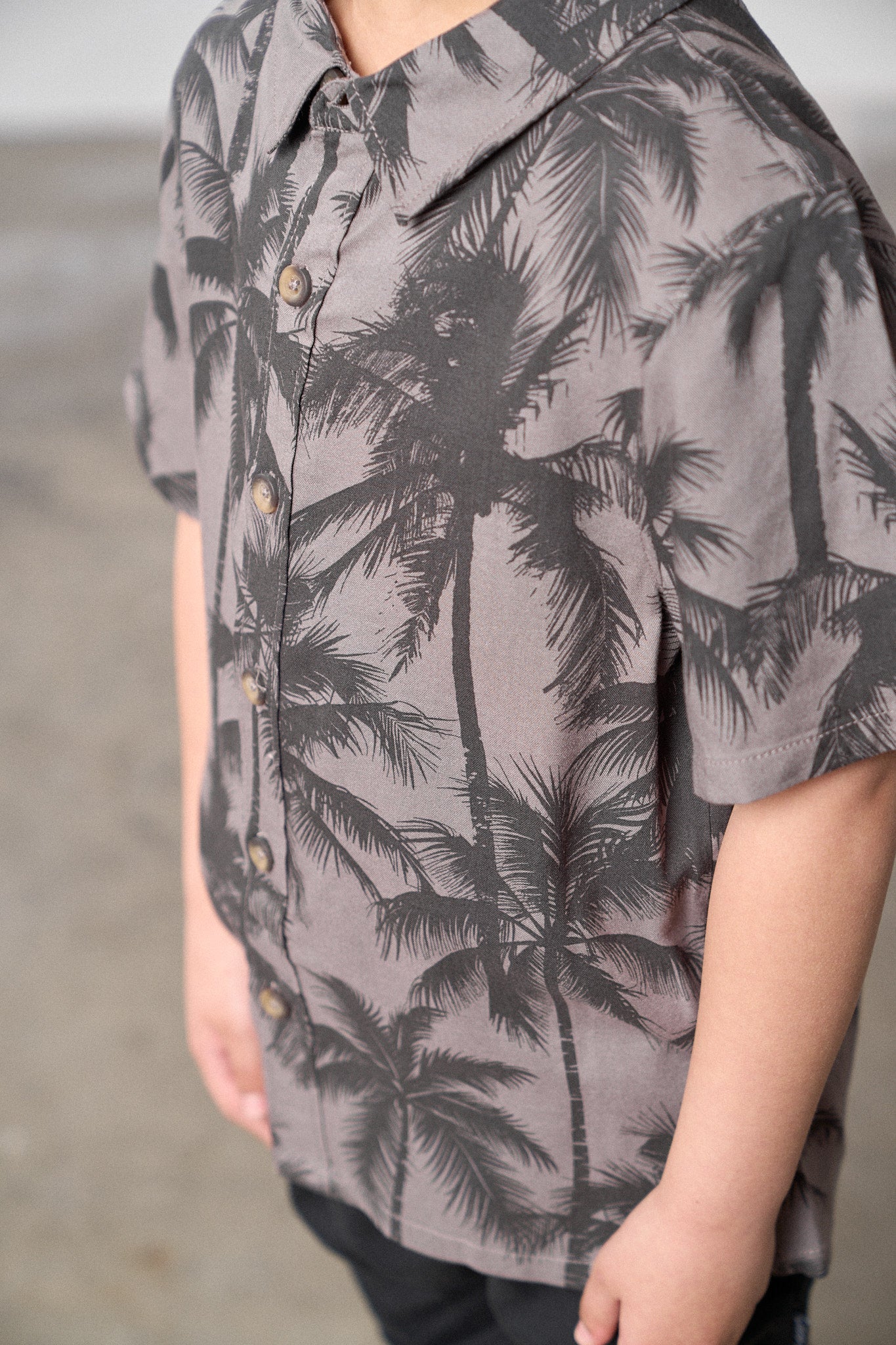 Palm Print Button Up