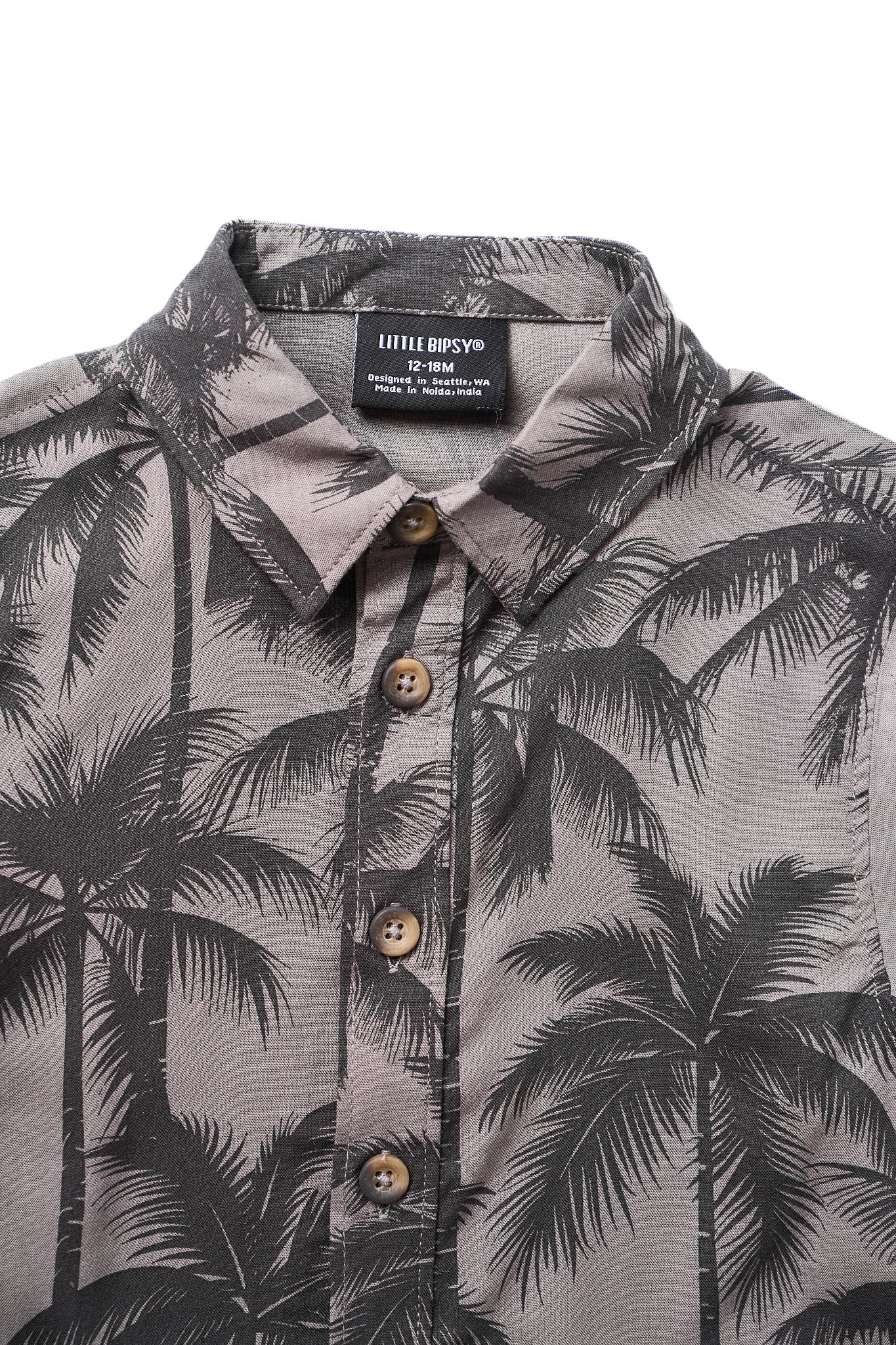Palm Print Button Up
