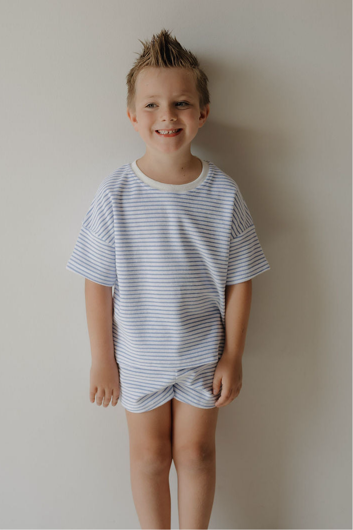 Child Terry Short Set | Ocean Stripe
