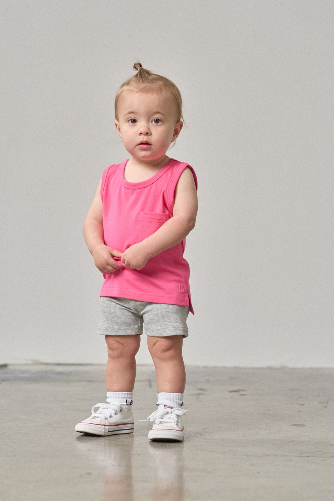 Neon Bamboo Pocket Tank - Pink