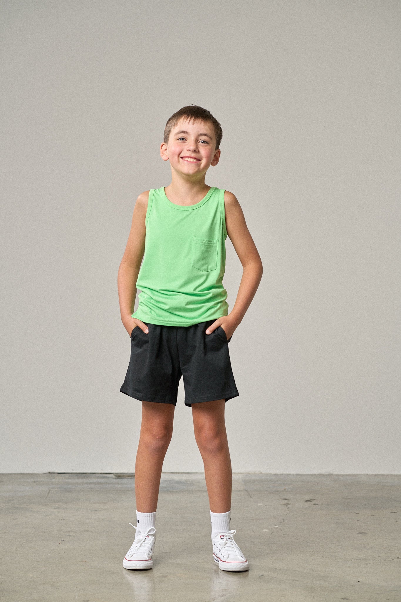Neon Bamboo Pocket Tank - Green