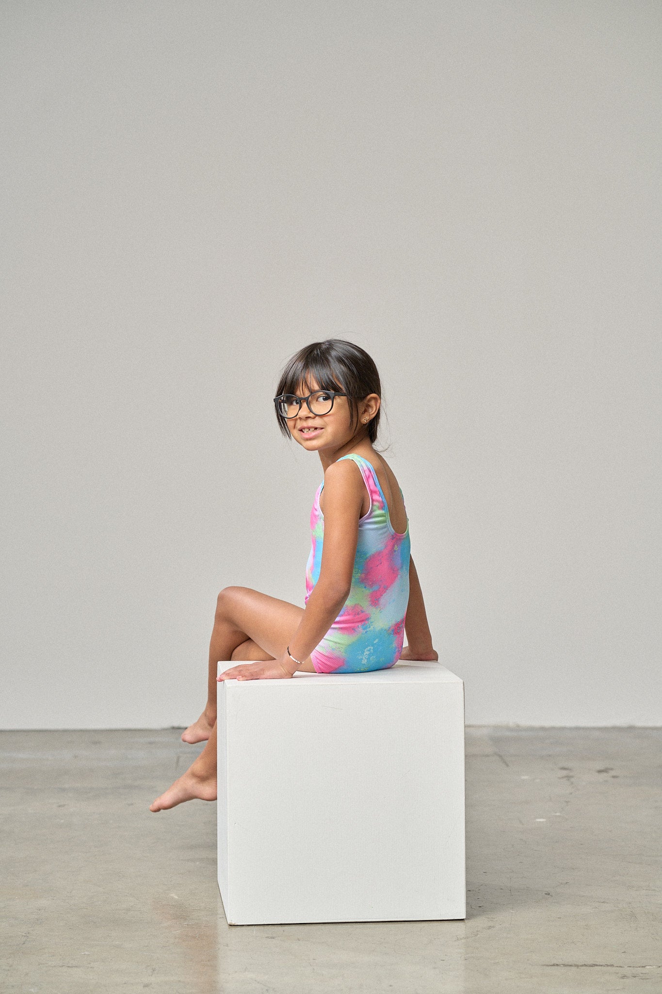 Girls Swimsuit - Neon Watercolor