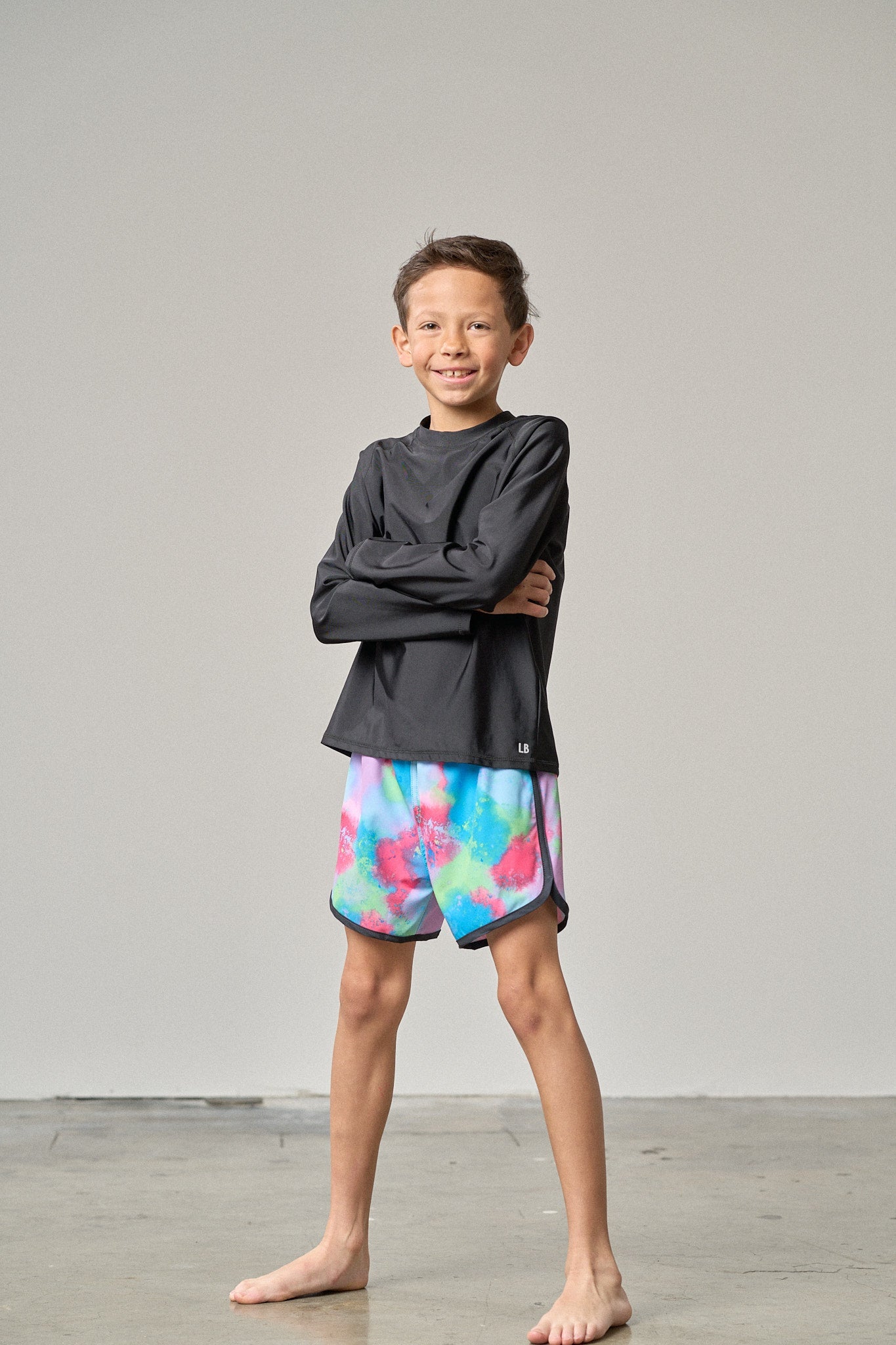 Boys Swim Short - Neon Watercolor