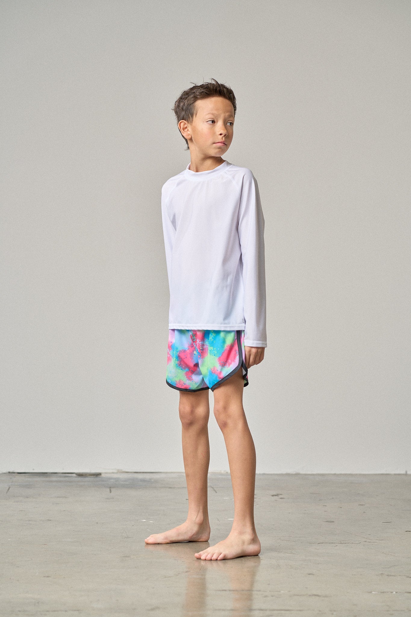 Boys Swim Short - Neon Watercolor