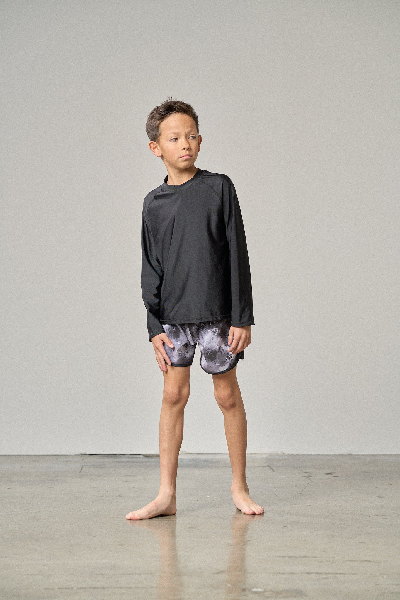 Boys Swim Short - Monochrome Watercolor