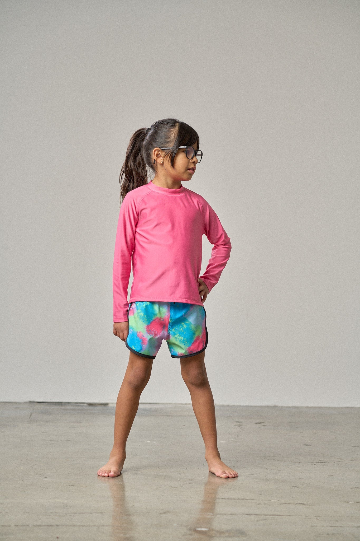 Boys Swim Short - Neon Watercolor