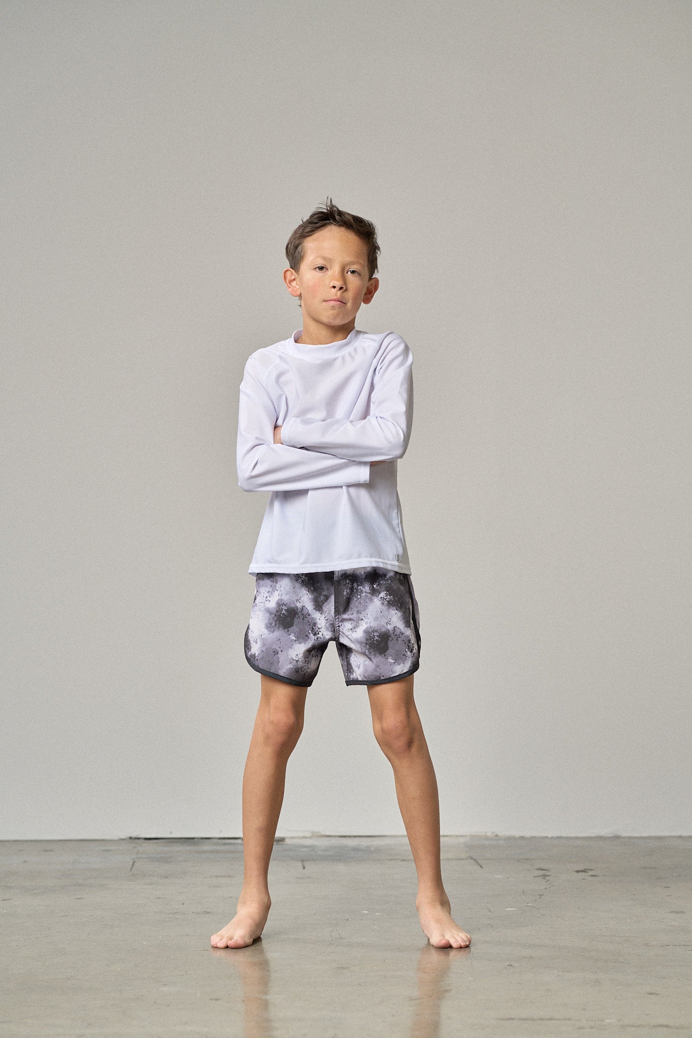 Boys Swim Short - Monochrome Watercolor