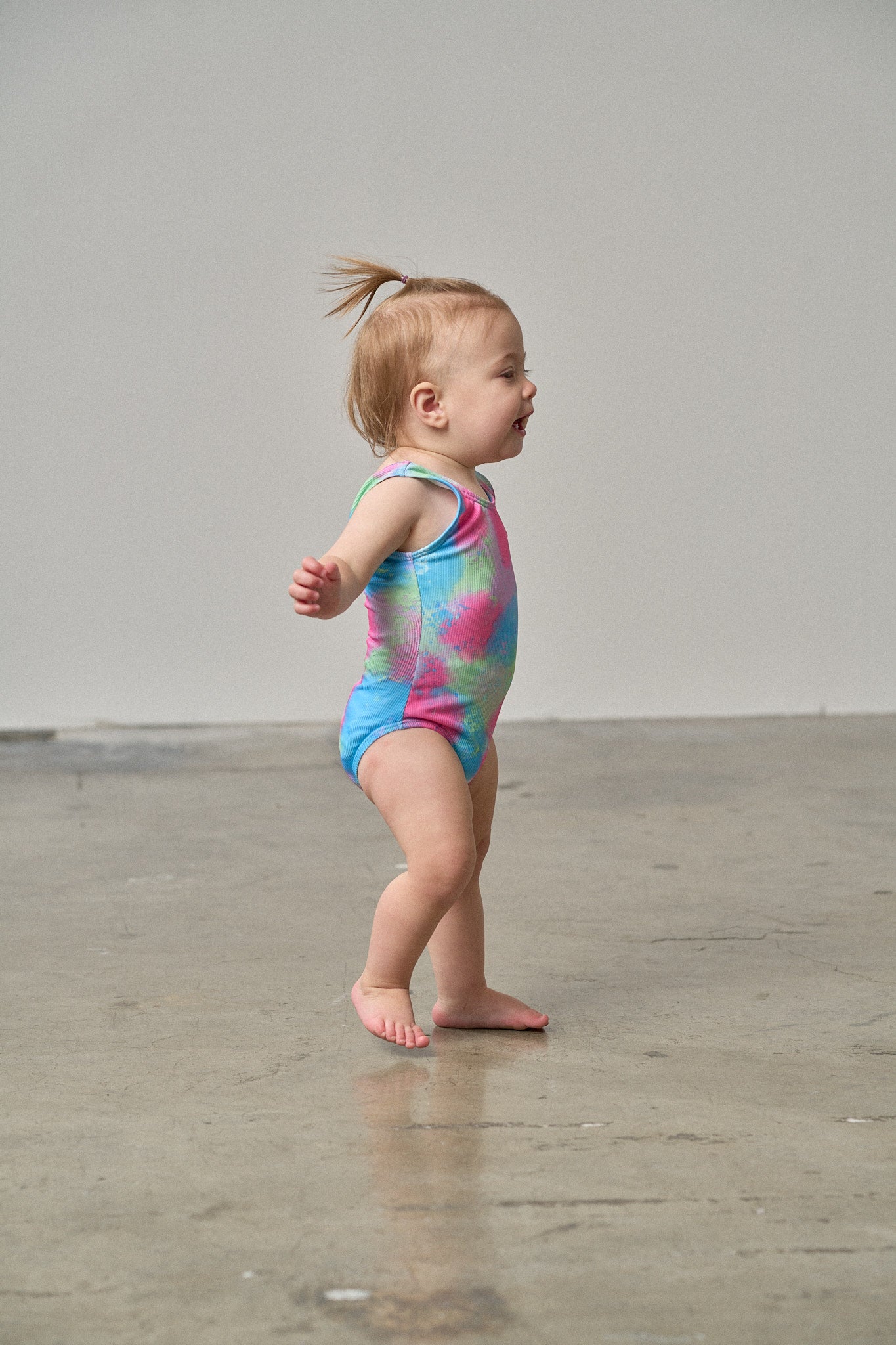 Girls Swimsuit - Neon Watercolor