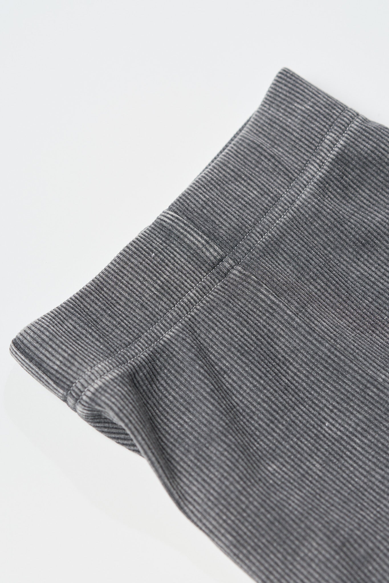 Acid Wash Ribbed Short - Black