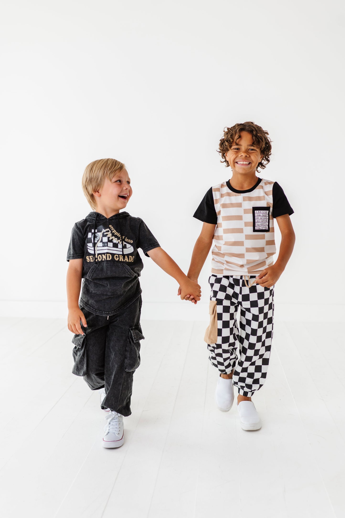 Chunky Tan Check Boys Affirmation Pocket Tee