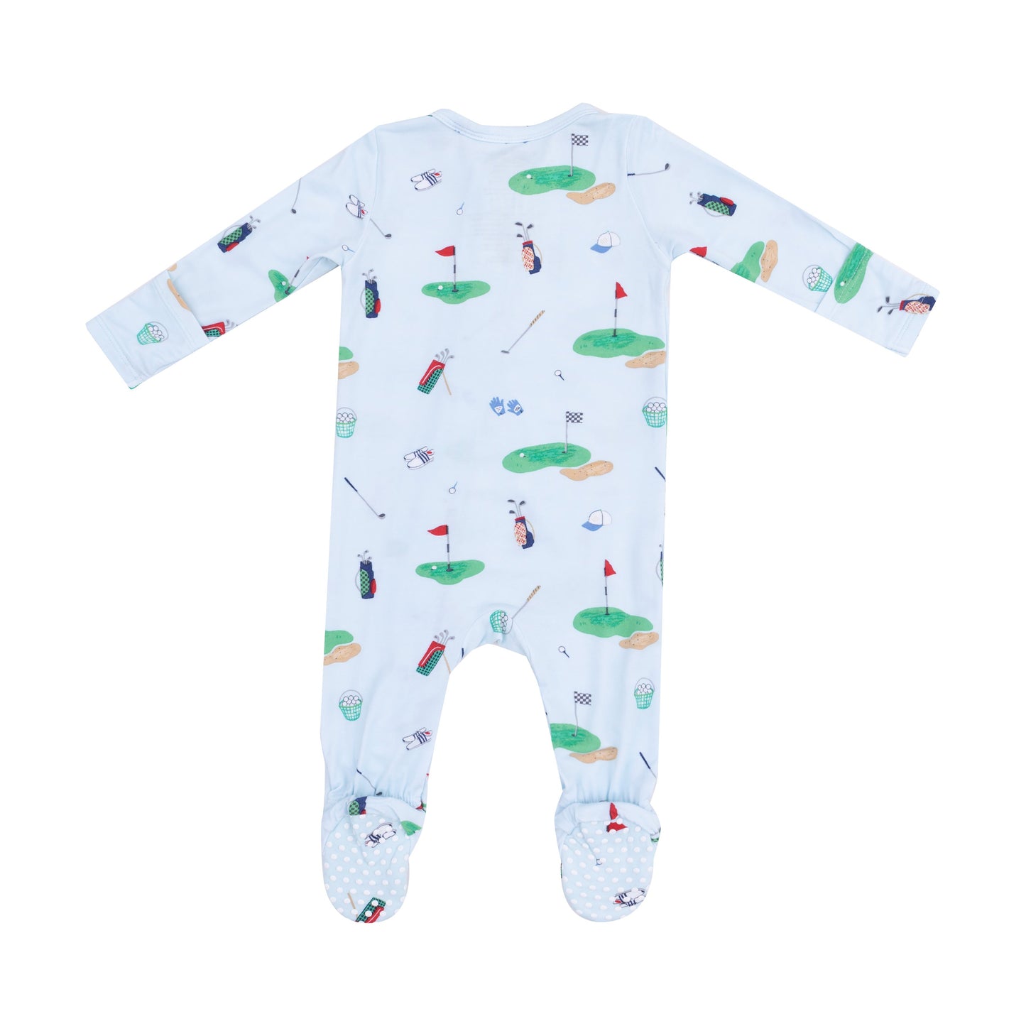 2 Way Zipper Footie - Golf Things Blue