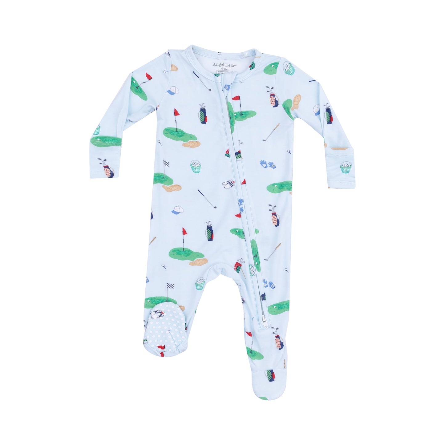 2 Way Zipper Footie - Golf Things Blue