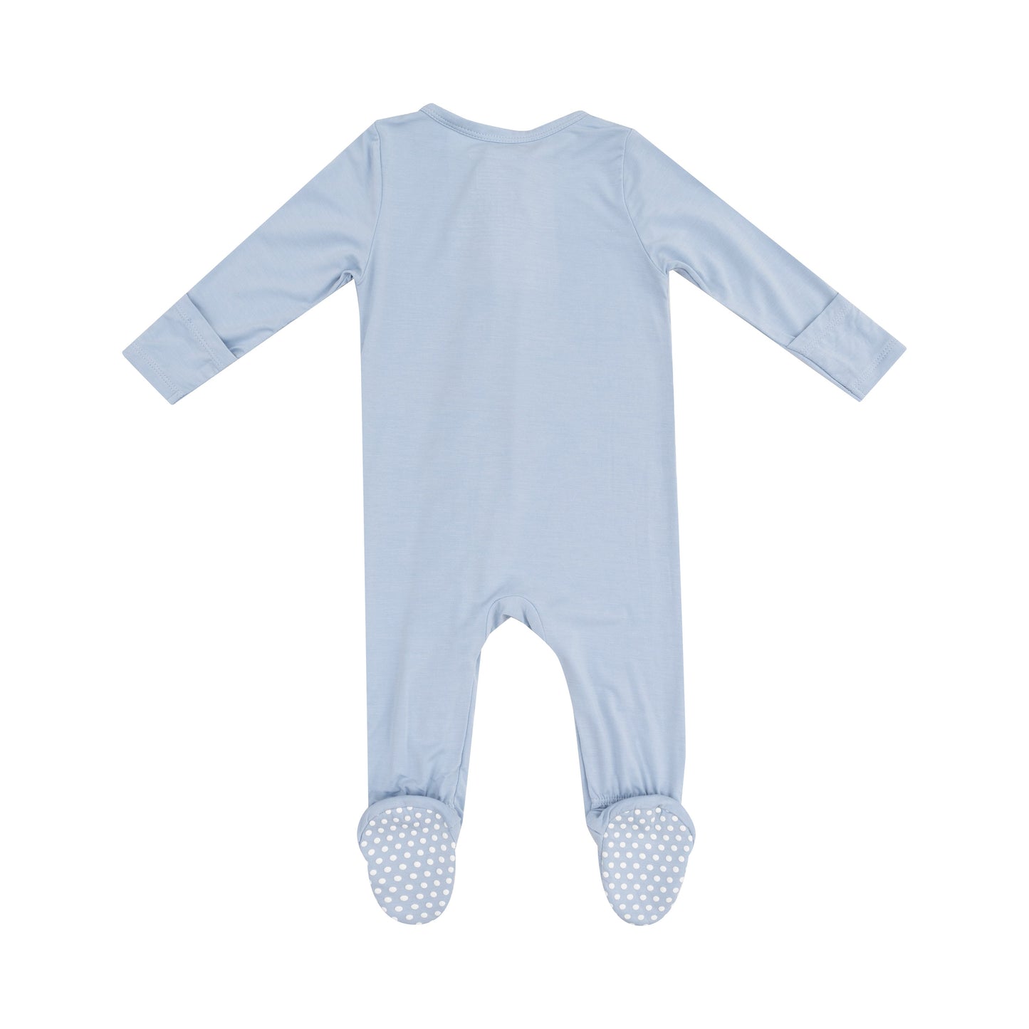 2 Way Zipper Footie - Solid Blue Fog