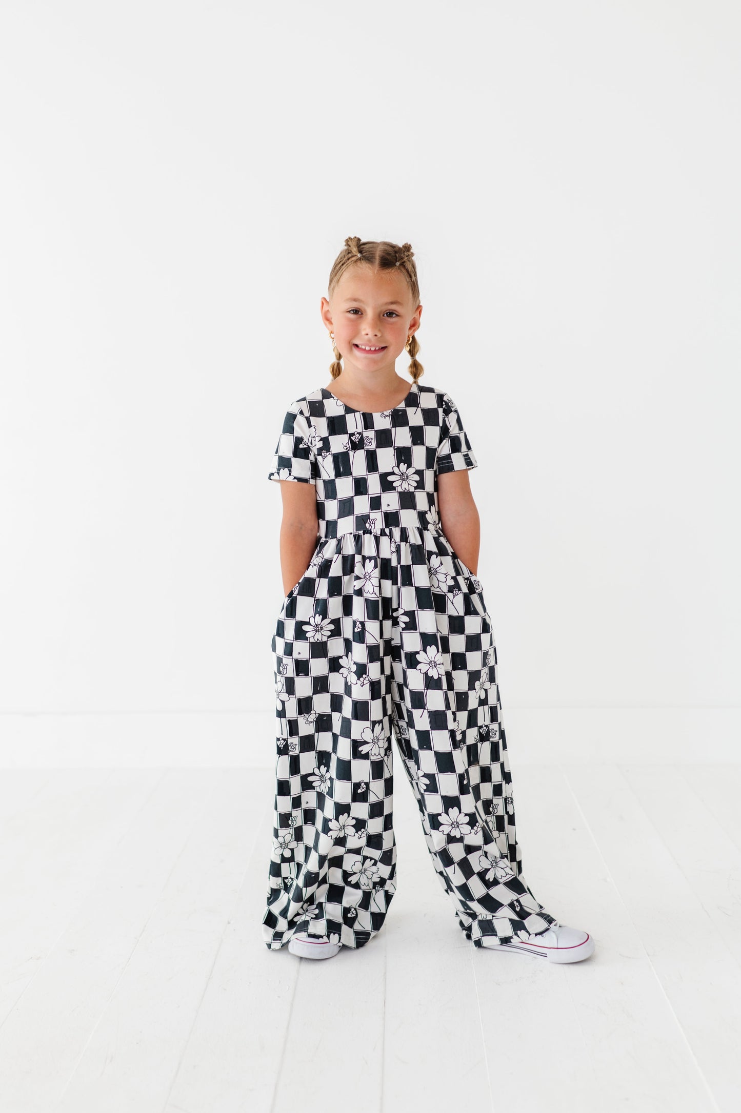 Floral Check Romper