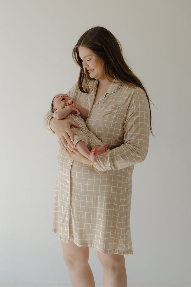 Women's Bamboo Sleeping Dress | Grid