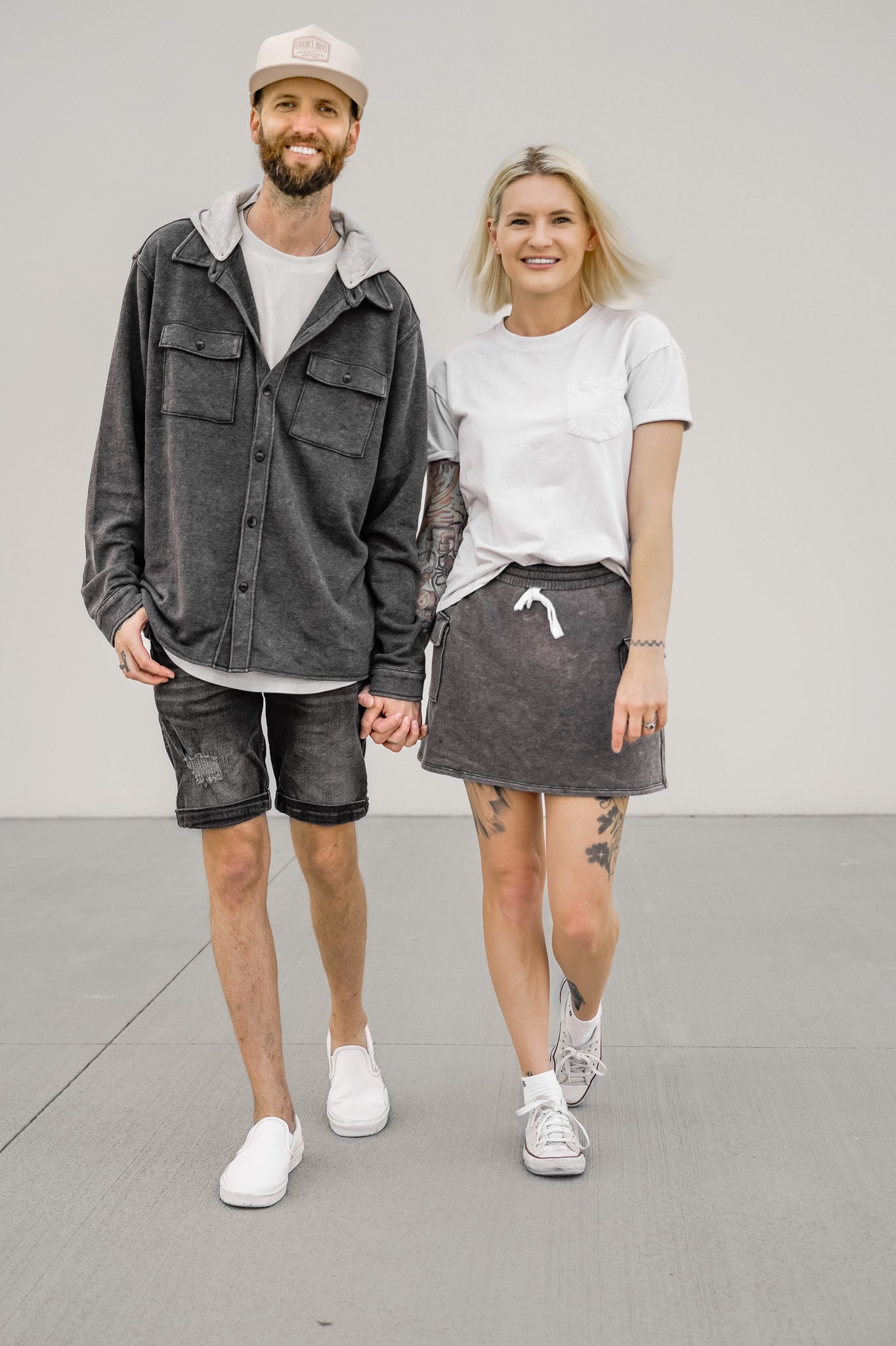 Womens Cargo Skort - Charcoal Wash