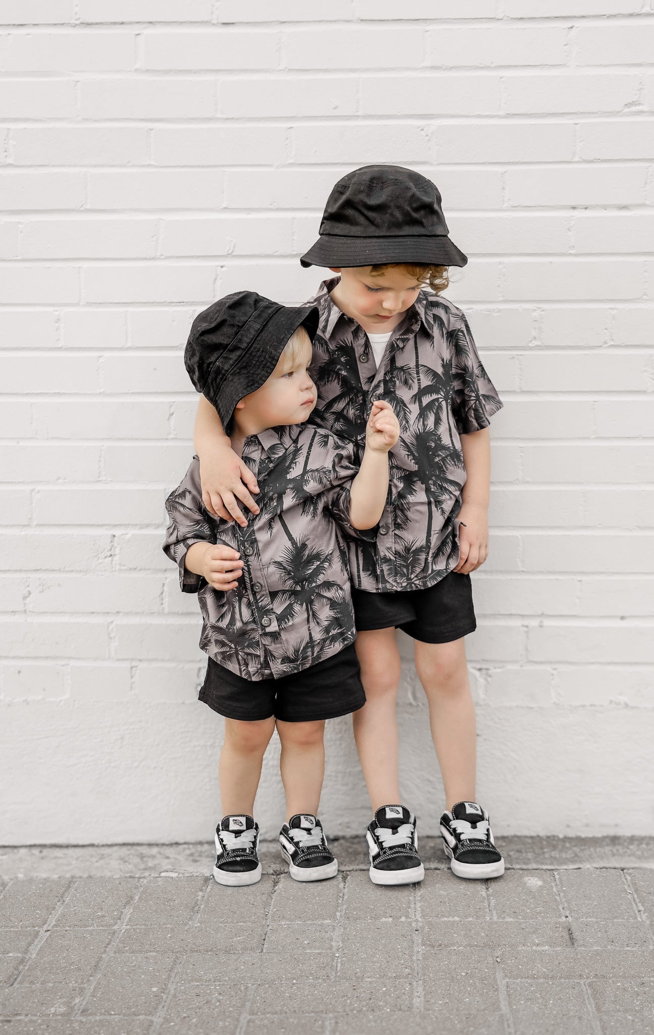 Palm Print Button Up