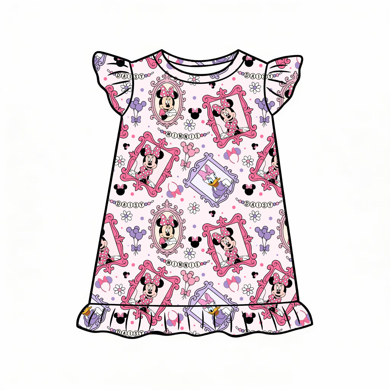 Besties & Bows Ruffle Nightgown | PREORDER
