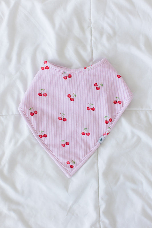 Cherry (ribbed) - Bandana Bib