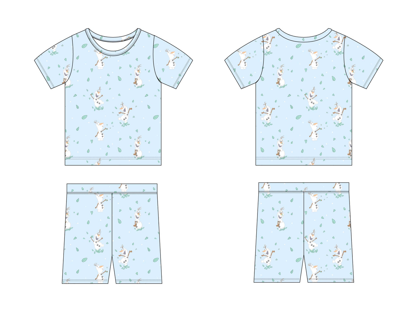 Blue Flurry (ribbed) - Biker Short Set