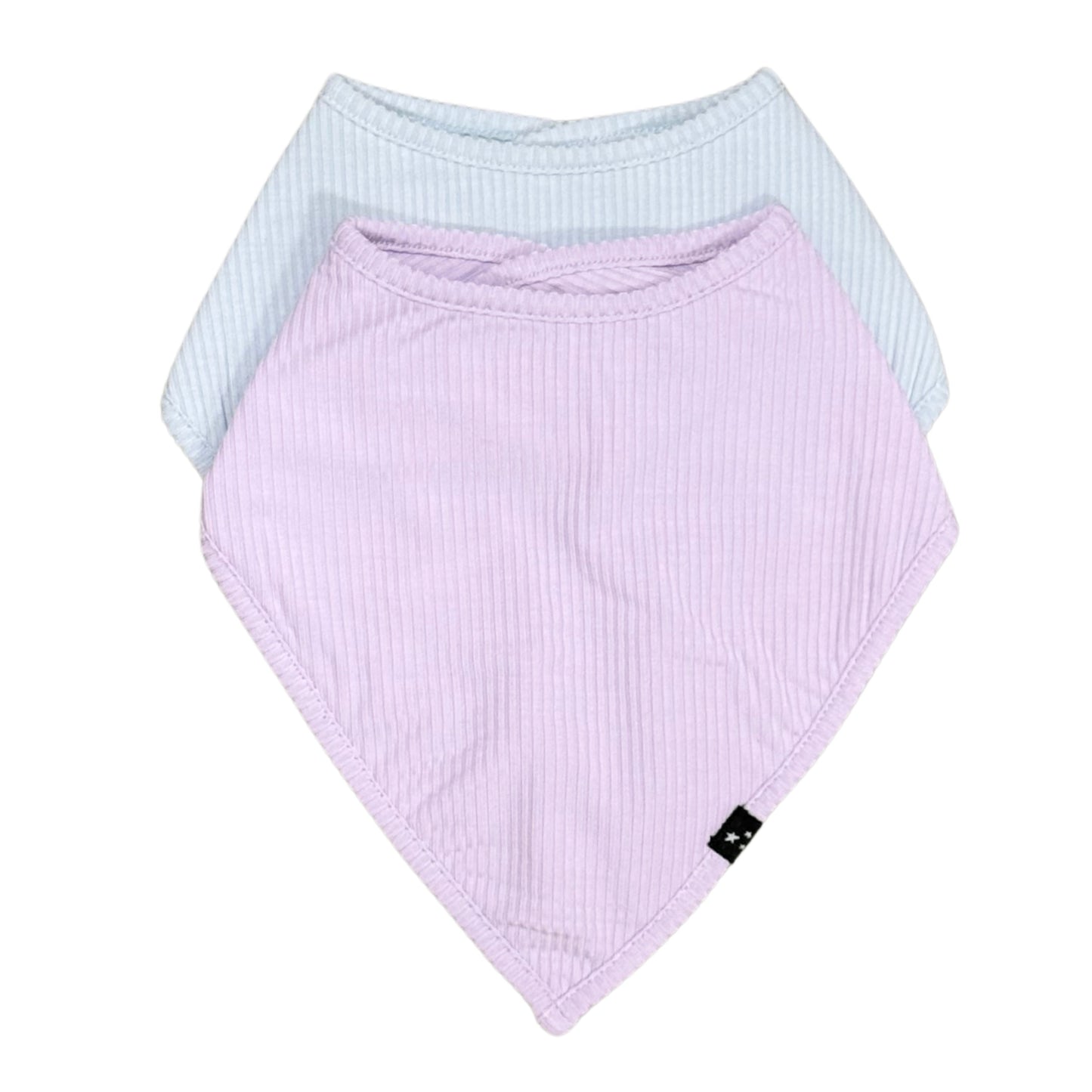 Hydrangea + Baby Blue (ribbed) - Bib Set