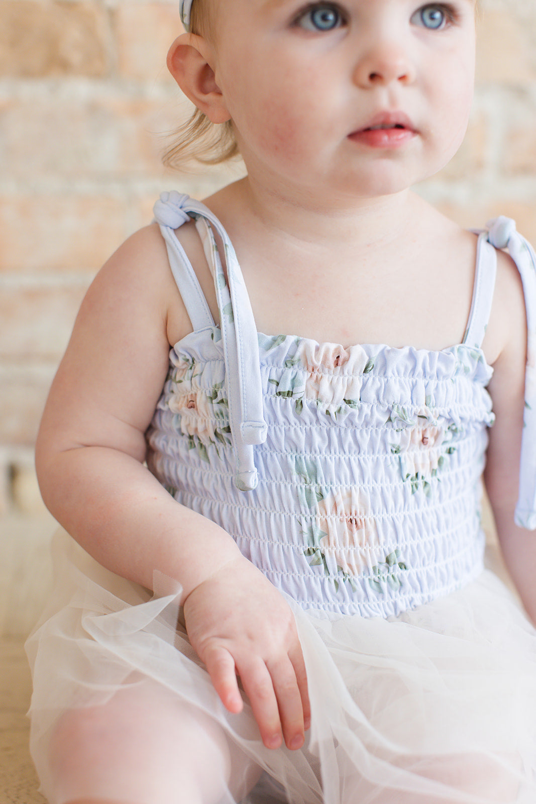 Cosette - Smocked Tulle Bodysuit Dress