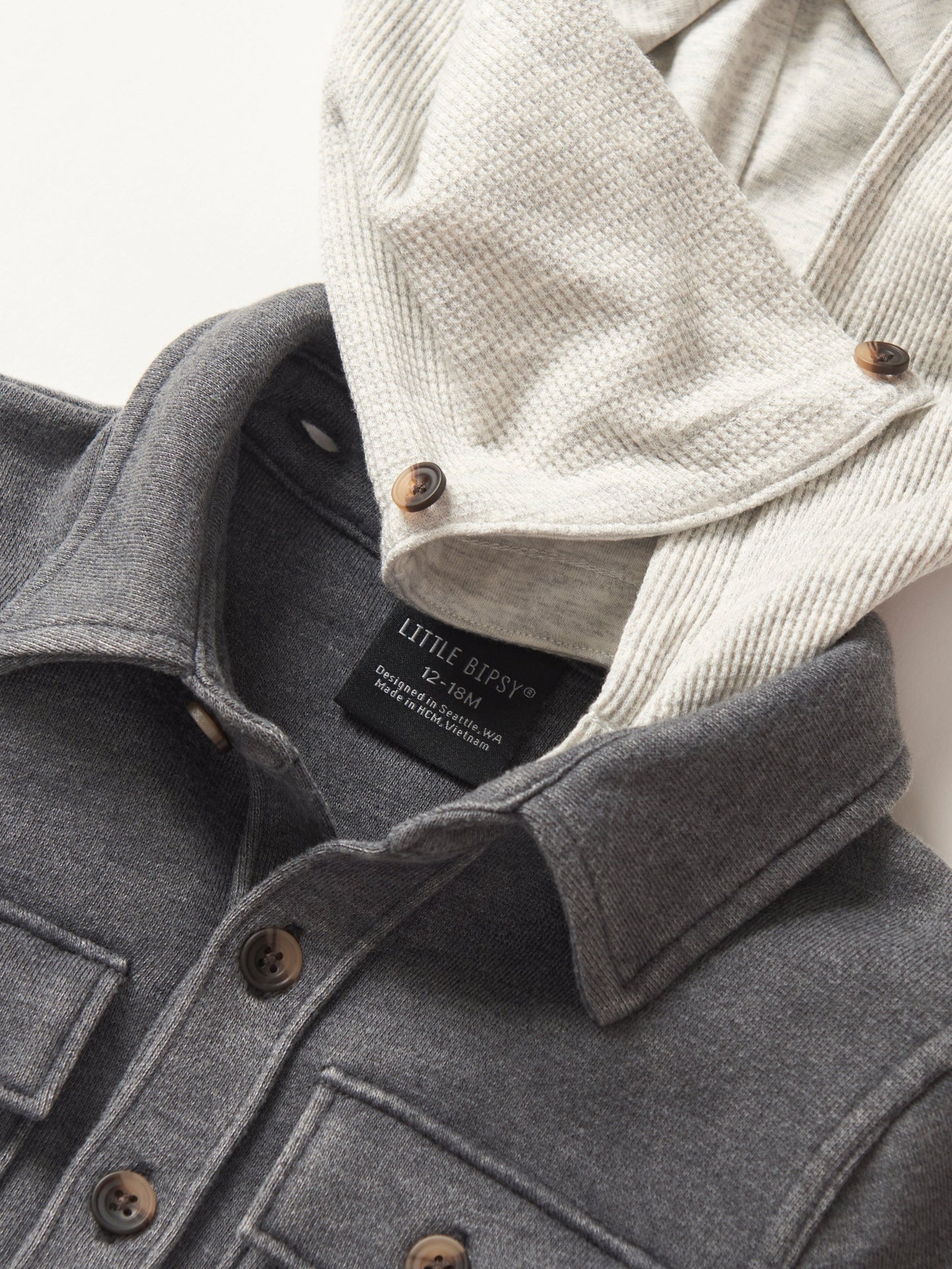 Lightweight Hooded Shacket - Charcoal Wash