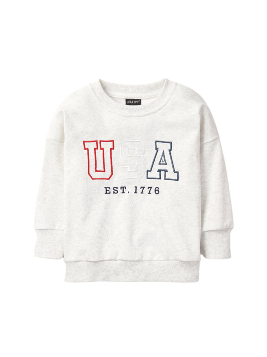 USA Lightweight Crewneck - Heather Grey