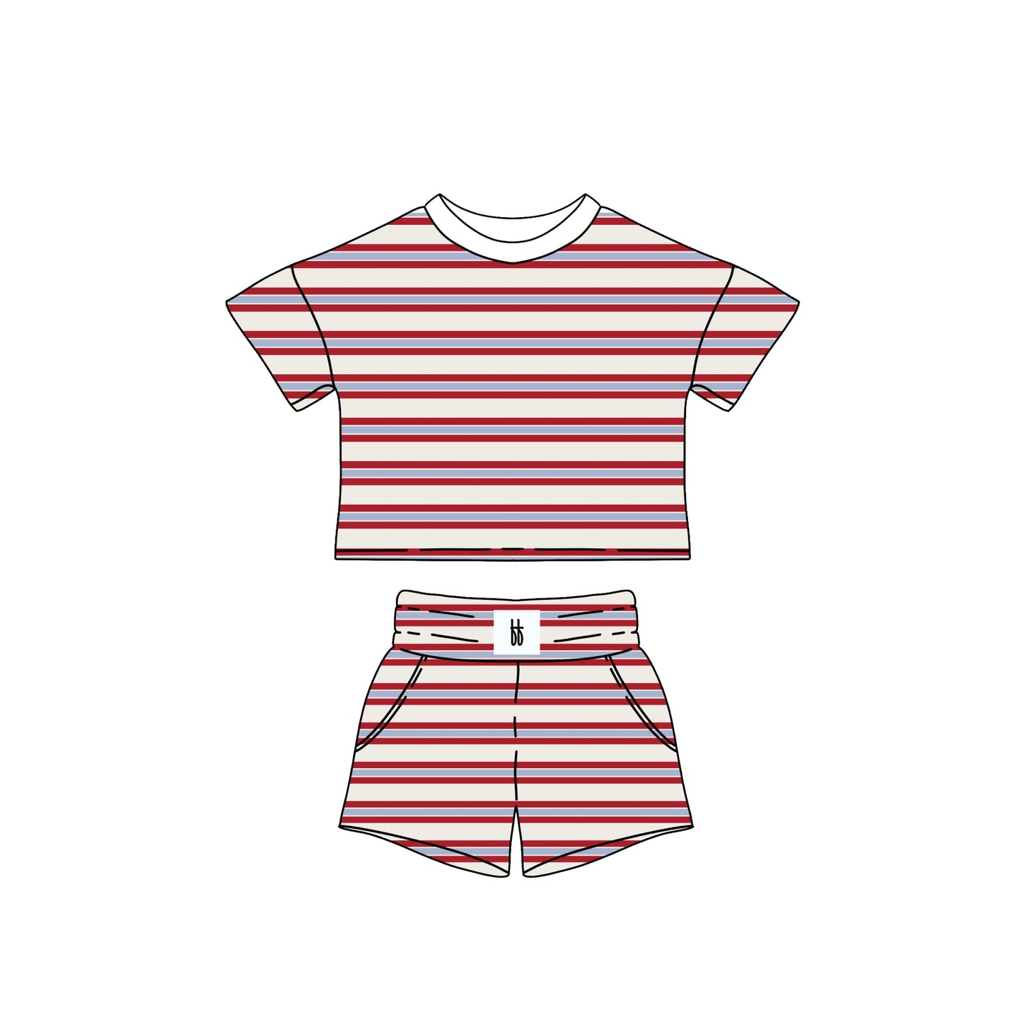 Women's Short Set | Heritage Stripe