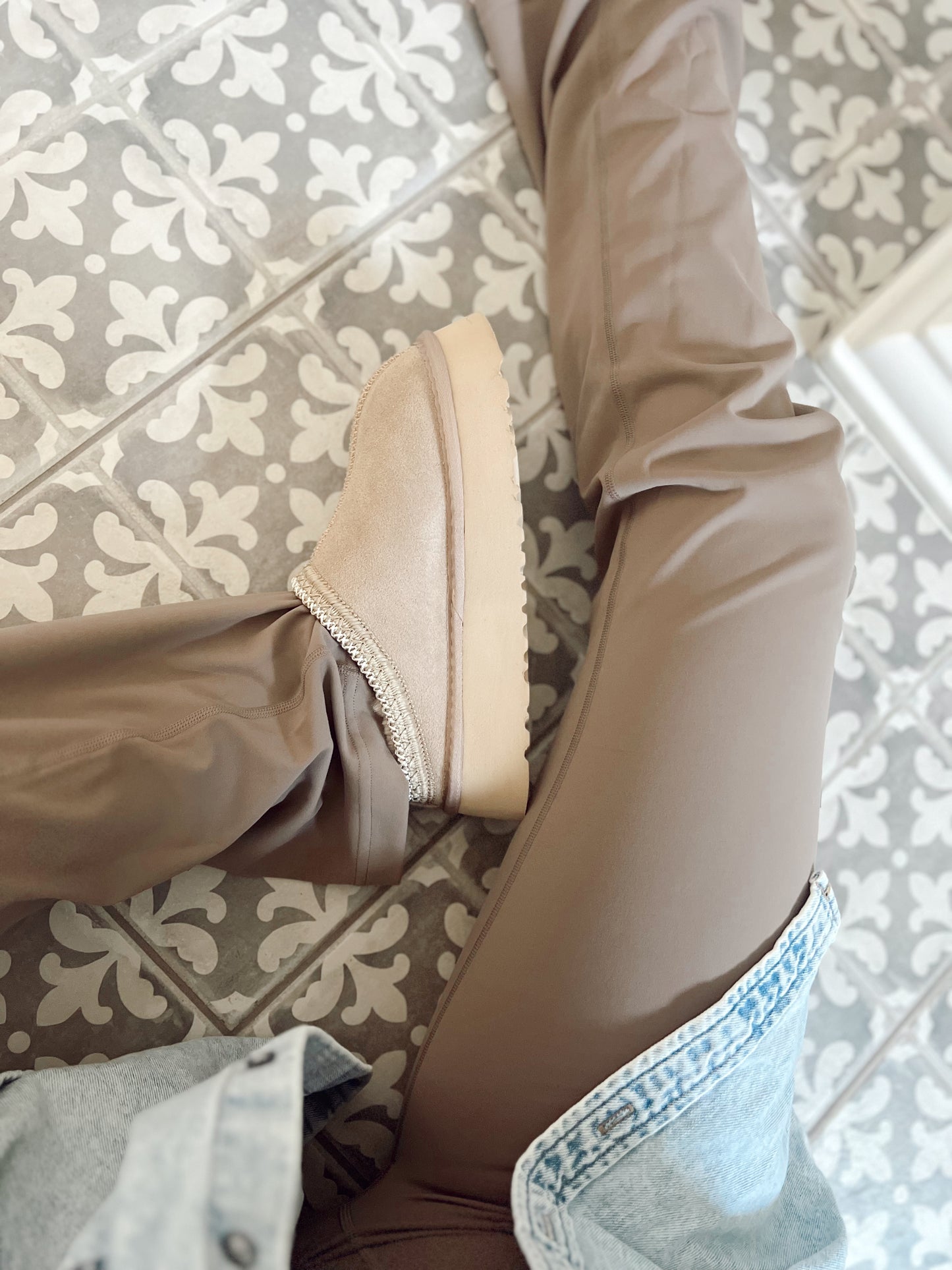 Tan Suede Slides | Platform | Adult | PREORDER