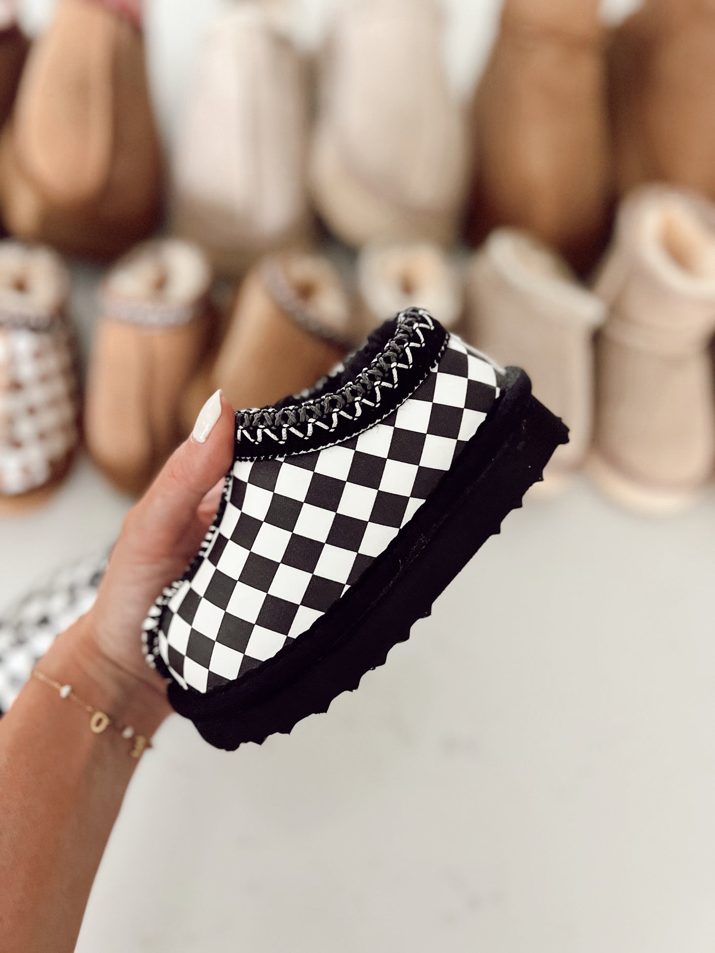 Mini Slides | Black Checkered | Toddler | PREORDER