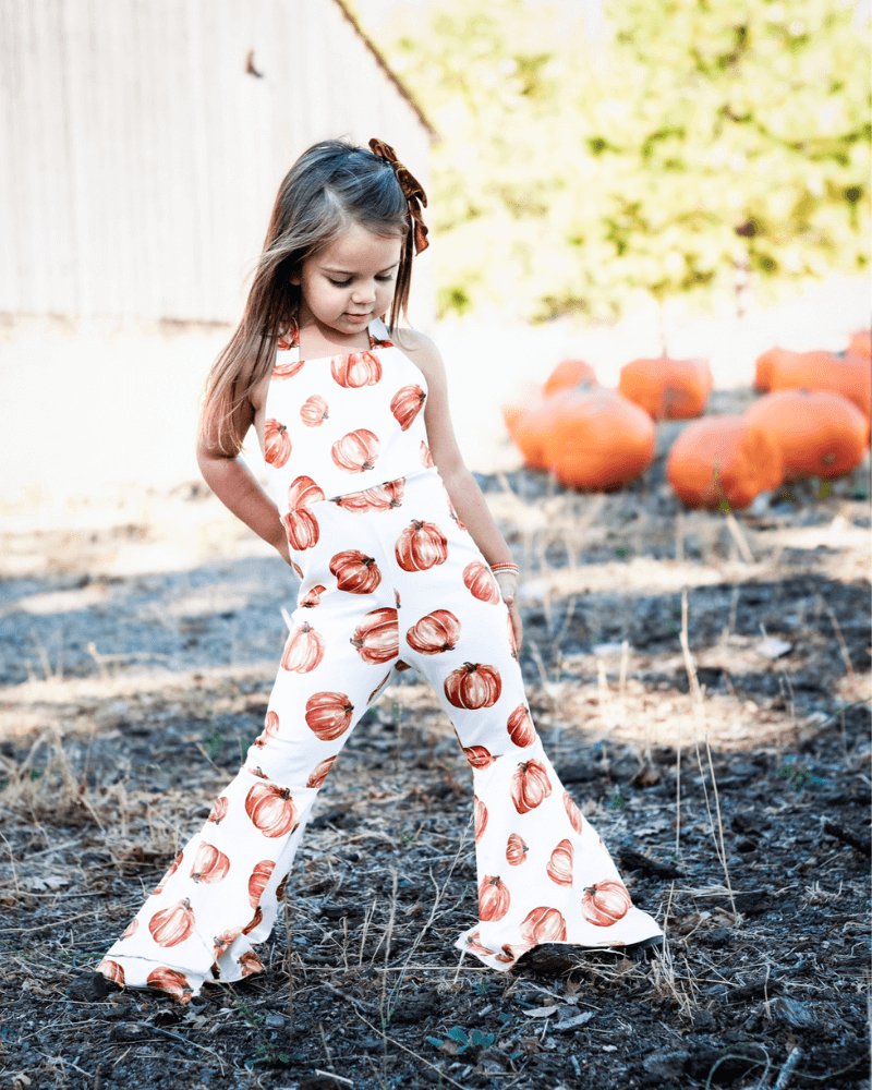 Andi Pleated Bell Bottom Jumpsuit - Pumpkin Patch