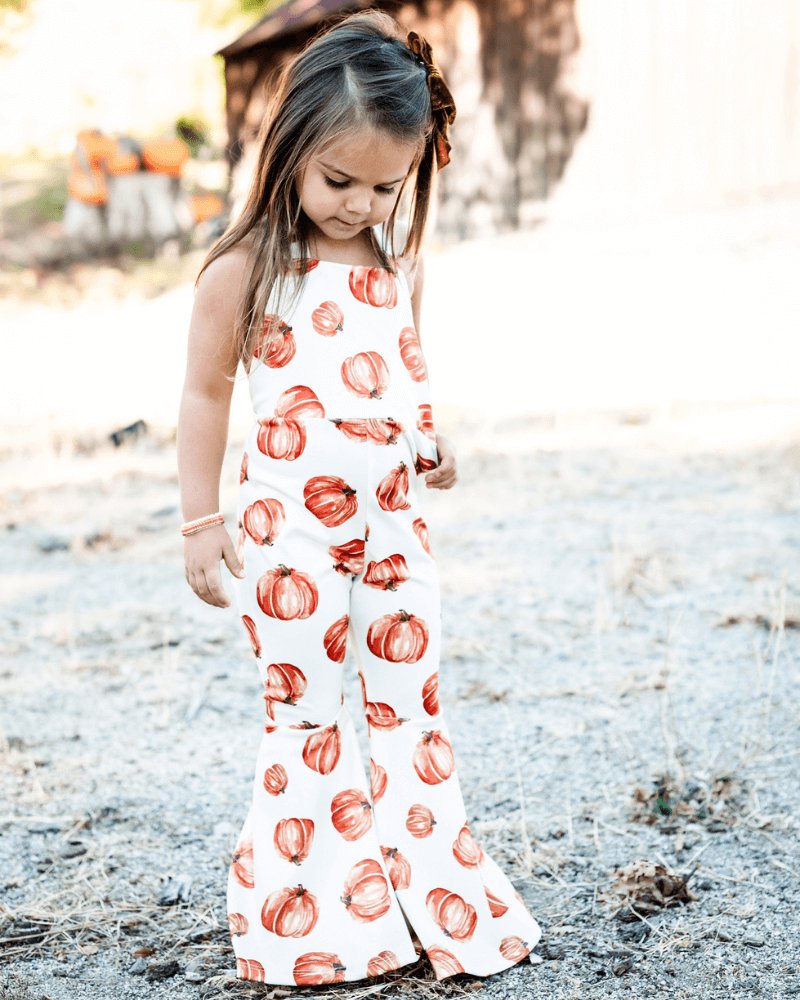 Andi Pleated Bell Bottom Jumpsuit - Pumpkin Patch