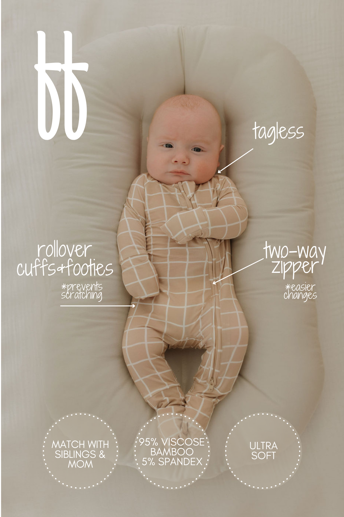 Bamboo Zip Pajamas | Grid