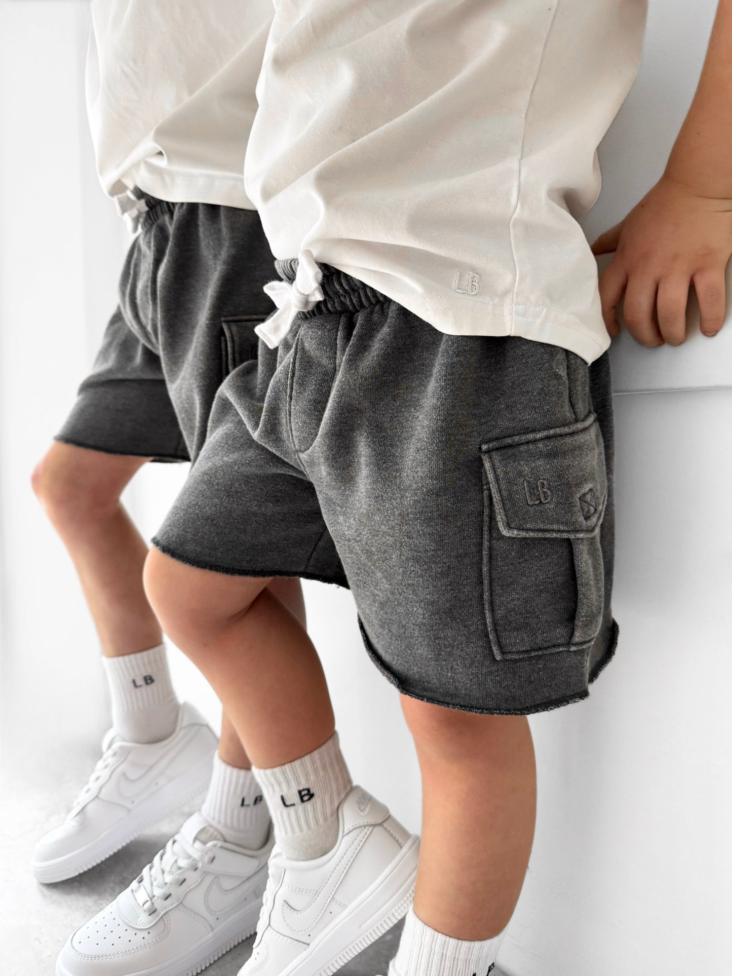 Raw Edge Cargo Short - Charcoal Wash
